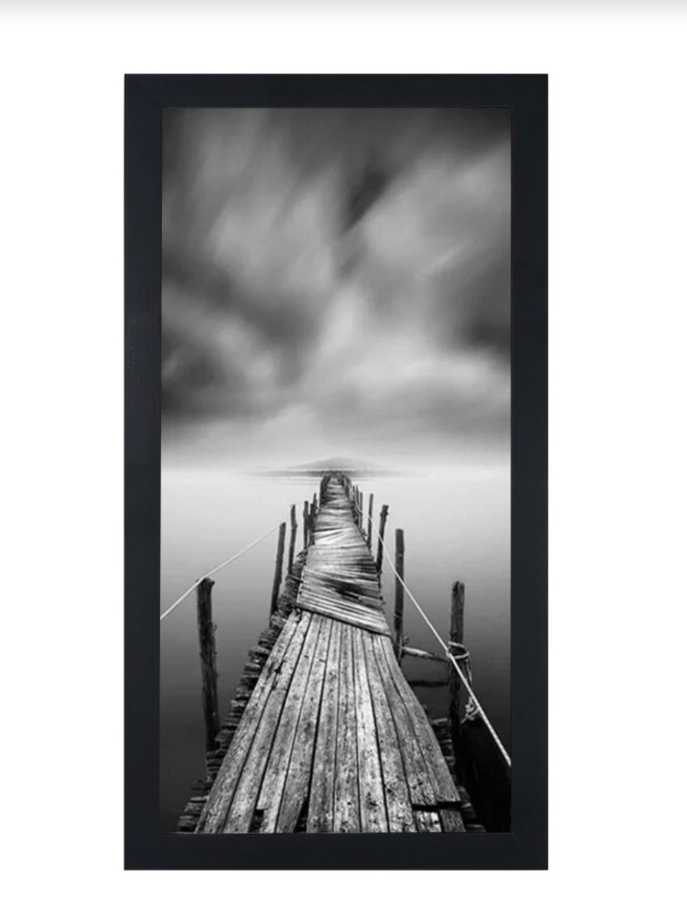 Black Wood Picture Frame Rectangular 8x16”